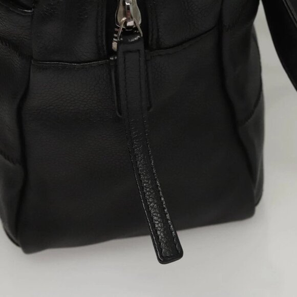 CHANEL Choco Bar Line Shoulder Bag Calf Skin Black CC Auth 117397 - Picture 11 of 15